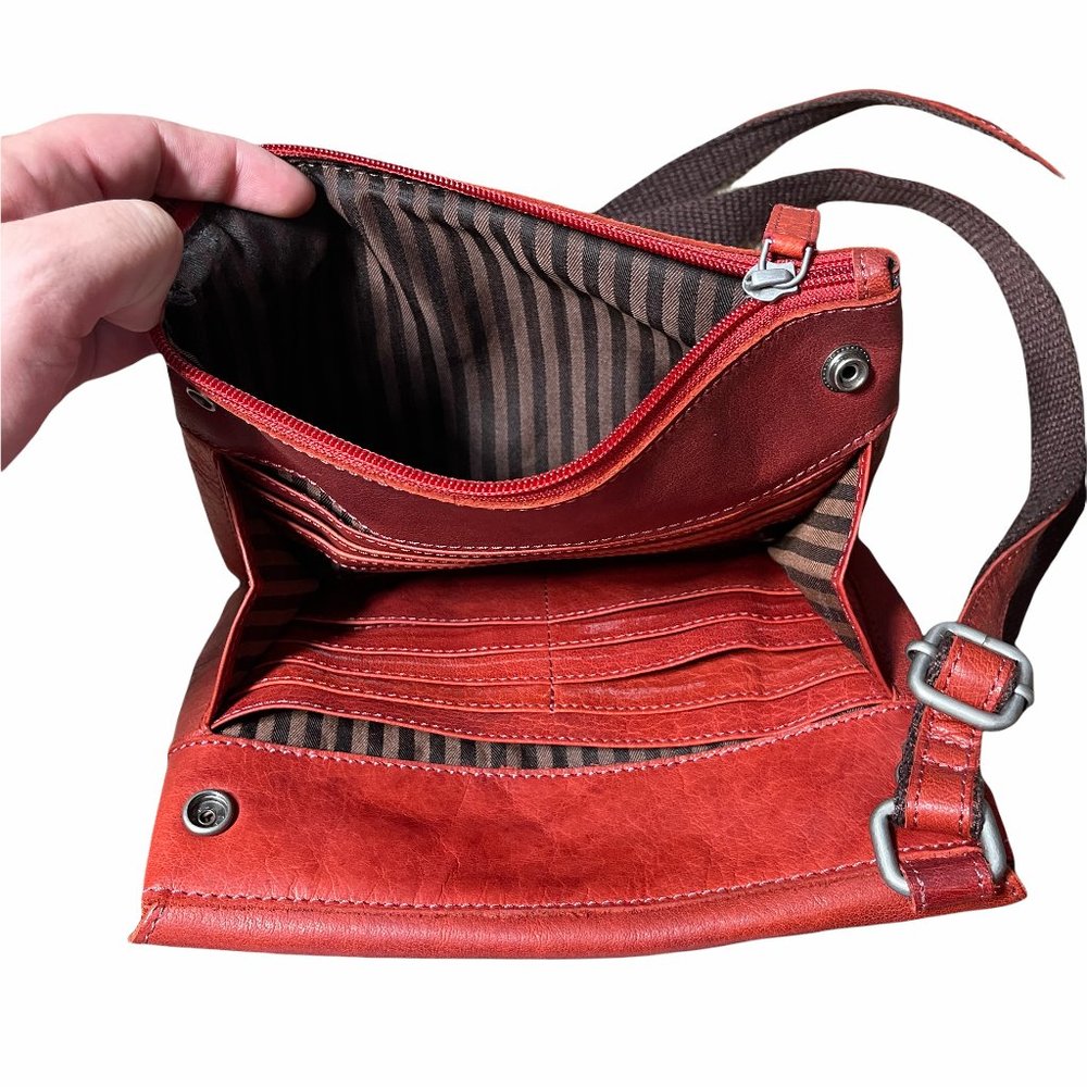 Jack Georges Red Voyager Wallet On A String X-Body - image 4